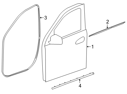 2016 Mercedes-Benz GLE400 Front Door, Body Diagram