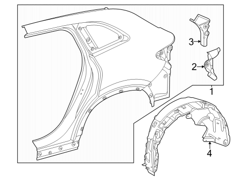 2023 Mercedes-Benz EQS 450 SUV Quarter Panel & Components Diagram 2