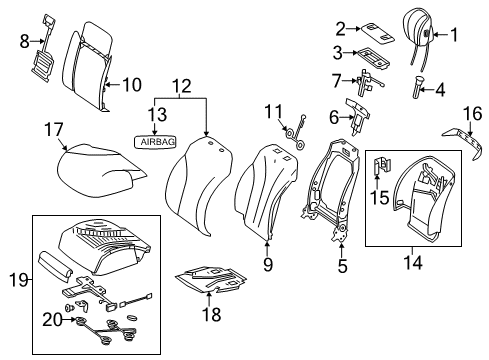 2015 Mercedes-Benz S600 Passenger Seat Components Diagram 4