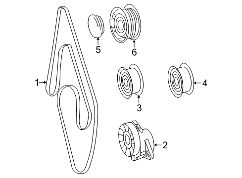 2007 Mercedes-Benz R63 AMG Belts & Pulleys, Maintenance Diagram