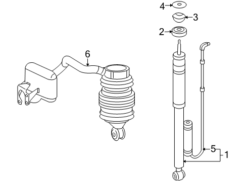 2007 Mercedes-Benz CLS63 AMG Shocks & Components - Rear Diagram