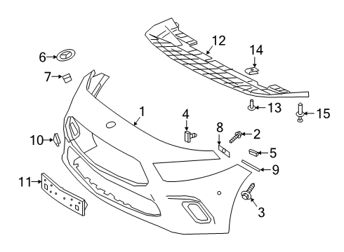 2022 Mercedes-Benz A220 Bumper & Components - Front Diagram 3