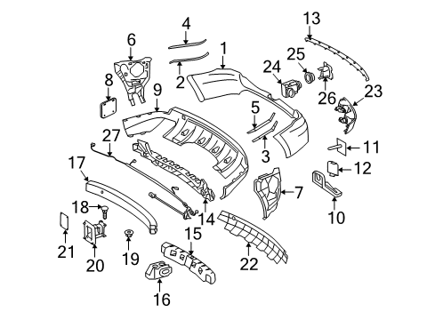 2010 Mercedes-Benz ML450 Rear Bumper Diagram