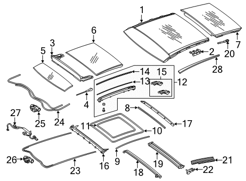 Sunshade Diagram for 253-780-23-00-1C51