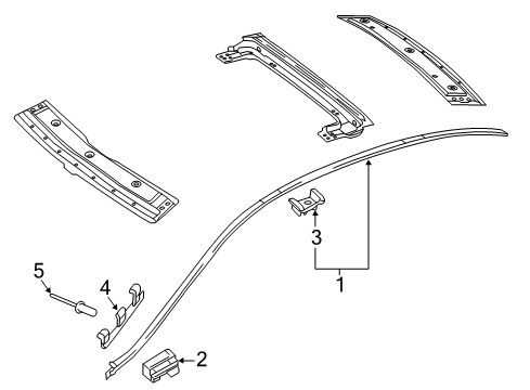 Drip Molding Rear Clip Diagram for 213-991-04-98