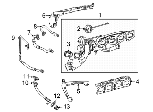 2020 Mercedes-Benz GLC350e Turbocharger & Components Diagram