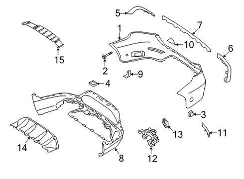 2021 Mercedes-Benz GLC63 AMG Bumper & Components - Rear Diagram 3