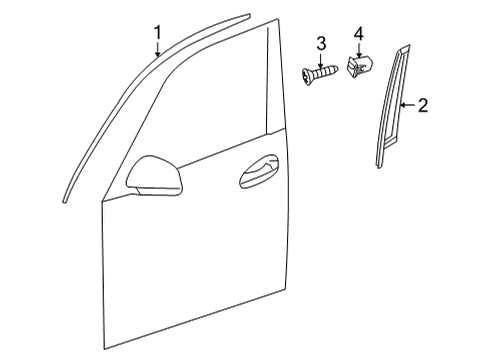 2020 Mercedes-Benz GLC43 AMG Exterior Trim - Front Door Diagram 2