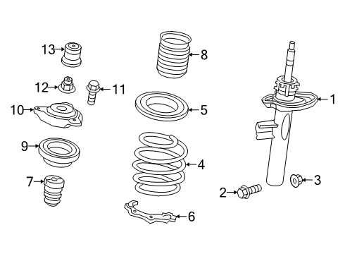 2021 Mercedes-Benz CLA250 Struts & Components - Front Diagram