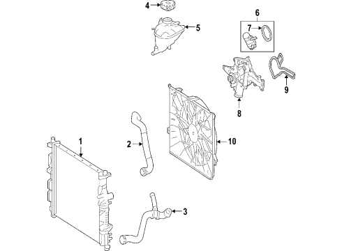 2009 Mercedes-Benz R350 Cooling System, Radiator, Water Pump, Cooling Fan Diagram 2