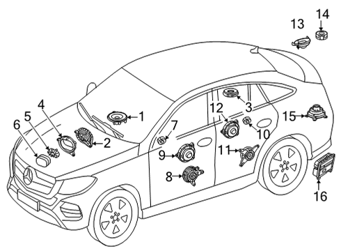 2024 Mercedes-Benz GLE63 AMG S Sound System Diagram 2