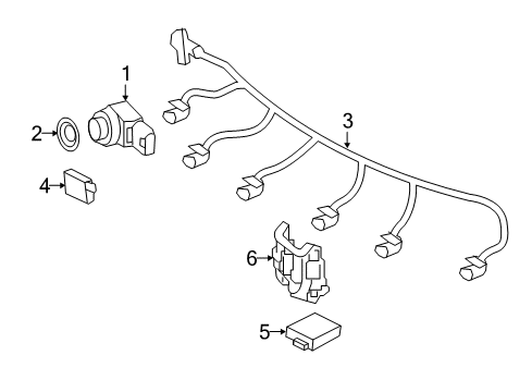 2019 Mercedes-Benz SL550 Electrical Components - Front Bumper Diagram