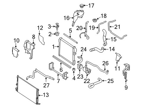 Radiator Lower Seal Diagram for 221-505-06-86