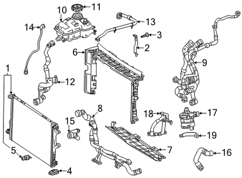 2023 Mercedes-Benz CLA35 AMG Radiator & Components Diagram 2