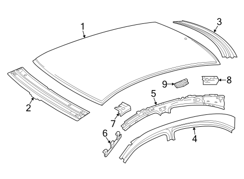 2023 Mercedes-Benz AMG GT 63 S Roof & Components Diagram 1