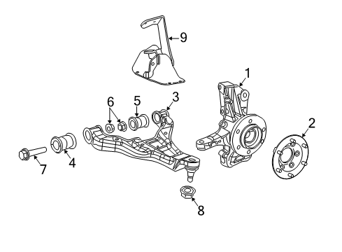 2018 Mercedes-Benz Sprinter 2500 Front Suspension, Control Arm, Stabilizer Bar Diagram 1