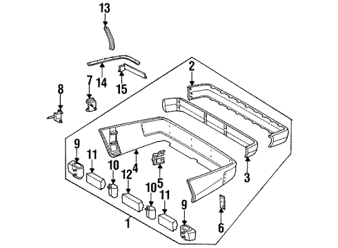 1987 Mercedes-Benz 300TD Rear Bumper Diagram