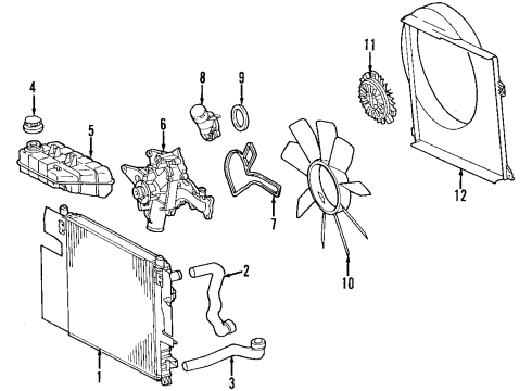 Fan Shroud Diagram for 163-505-07-55