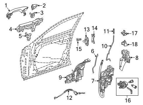 2023 Mercedes-Benz C63 AMG S Lock & Hardware Diagram