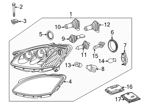 Headlamp Assembly Screw Diagram for 910105-005005