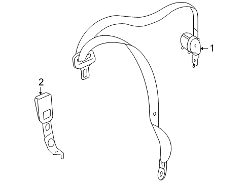 2011 Mercedes-Benz GL450 Rear Seat Belts Diagram 1