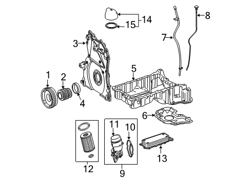 2008 Mercedes-Benz E320 Engine Parts & Mounts, Timing, Lubrication System Diagram 1