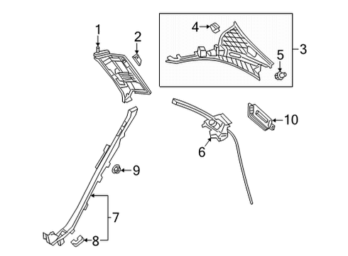 2021 Mercedes-Benz E63 AMG S Interior Trim - Quarter Panels Diagram 2