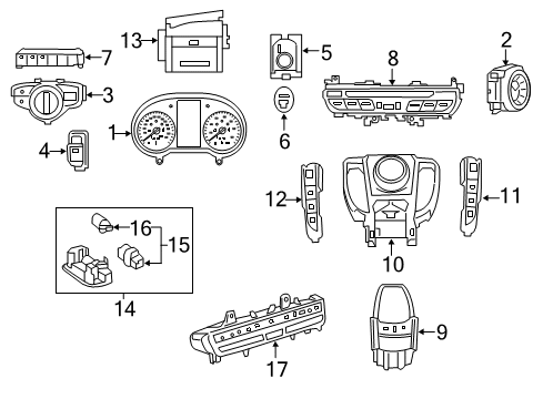 2015 Mercedes-Benz C63 AMG S Switches Diagram 1