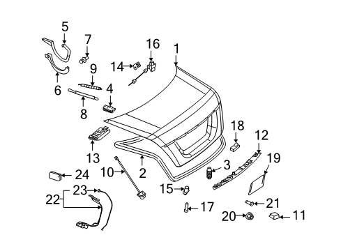 2010 Mercedes-Benz CL600 Trunk Lid Diagram