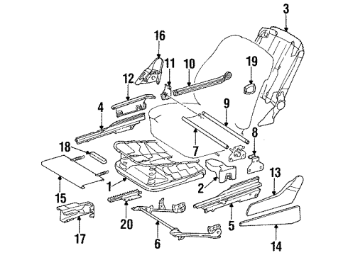 1991 Mercedes-Benz 300TE Seat Components Diagram