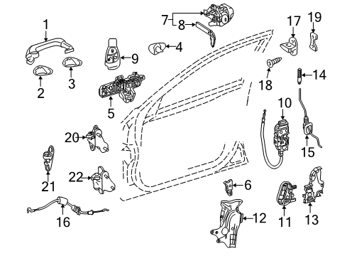 2013 Mercedes-Benz C250 Door - Lock & Hardware Diagram