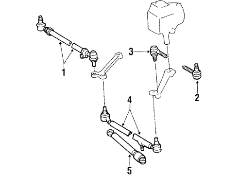 1985 Mercedes-Benz 190D Steering Column & Wheel, Steering Gear & Linkage Diagram 3