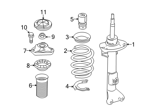 2014 Mercedes-Benz E550 Struts & Components - Front Diagram 6