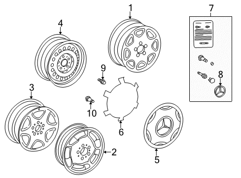 1999 Mercedes-Benz C280 Wheels Diagram