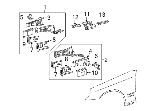 2002 Mercedes-Benz C230 Structural Components & Rails