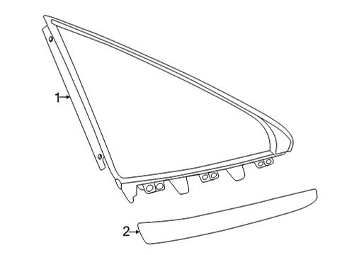 2021 Mercedes-Benz AMG GT 63 S Glass & Hardware - Quarter Panel Diagram