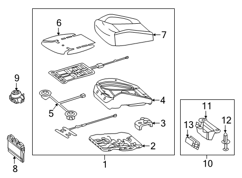 Cushion Assembly Diagram for 166-910-74-22-1B55