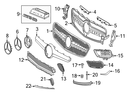 Outer Grille Diagram for 156-885-17-01