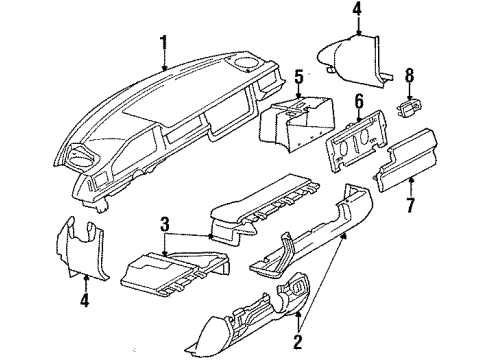 1986 Mercedes-Benz 300E Instrument Panel Diagram