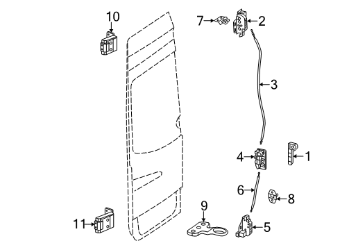 2022 Mercedes-Benz Sprinter 2500 Front Door - Body & Hardware Diagram 2