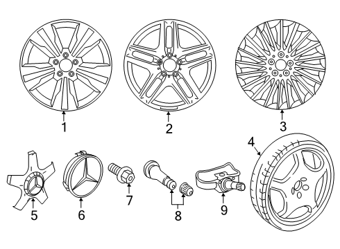 2021 Mercedes-Benz S560 Wheels Diagram 1