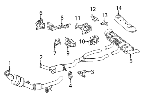 Muffler & Pipe Diagram for 166-490-31-15-64