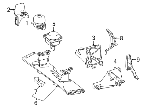 2016 Mercedes-Benz GLE63 AMG S Engine & Trans Mounting Diagram 2