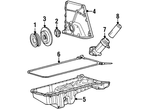 1997 Mercedes-Benz S320 Engine Parts & Mounts, Timing, Lubrication System Diagram 1