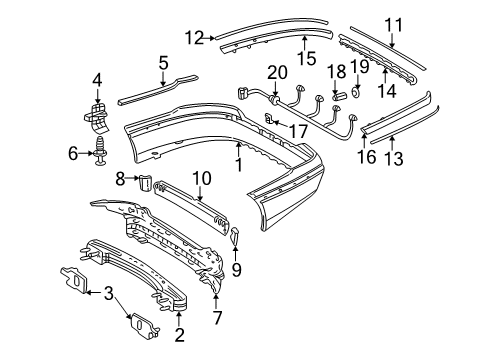 2005 Mercedes-Benz CL55 AMG Rear Bumper Diagram