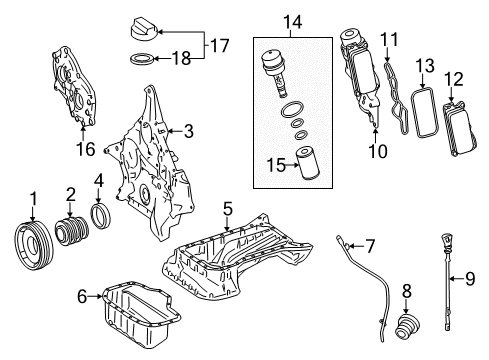 2012 Mercedes-Benz R350 Engine Parts & Mounts, Timing, Lubrication System Diagram 4