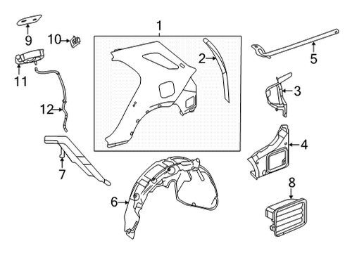 Wheelhouse Liner Diagram for 167-690-24-08