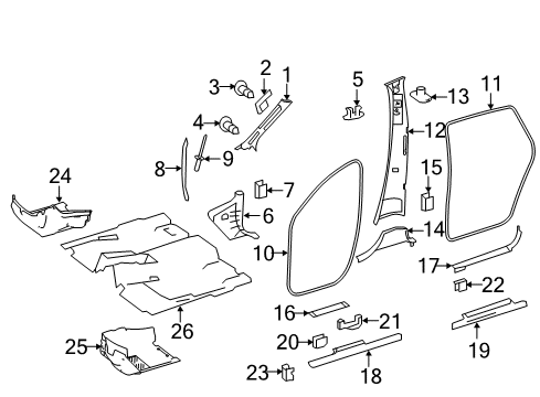 Weatherstrip On Body Diagram for 251-690-01-76-8P53