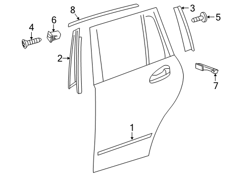 2019 Mercedes-Benz GLC63 AMG Exterior Trim - Rear Door Diagram 2