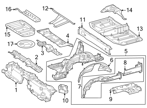 Floor Crossmember Diagram for 254-610-16-02